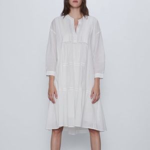 Zara Voluminous Embroidered Dress